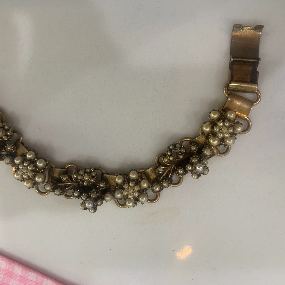 Gold seed pearl bracelet
